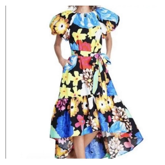 NWT Christopher John Rogers x Target Floral Puff Sleeve Dress High Low Large - Picture 12 of 15